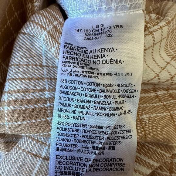 NWT Levi’s Plaid Flannel Button Down Camel Kids Large - Picture 7 of 7